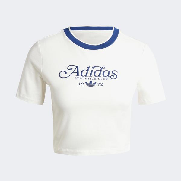 adidas Graphic Badge Slim 3 Stripe Kadın Beyaz T-Shirt_3