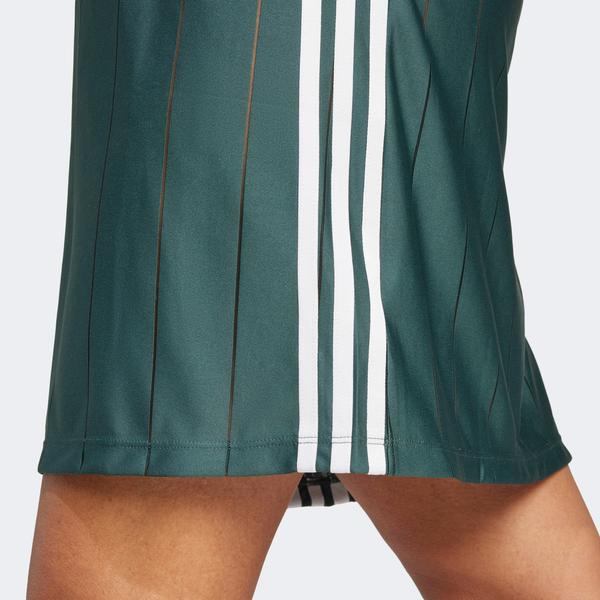 adidas Adicolor 3 Stripe Pinstripe Dress Kadın Yeşil Elbise_3