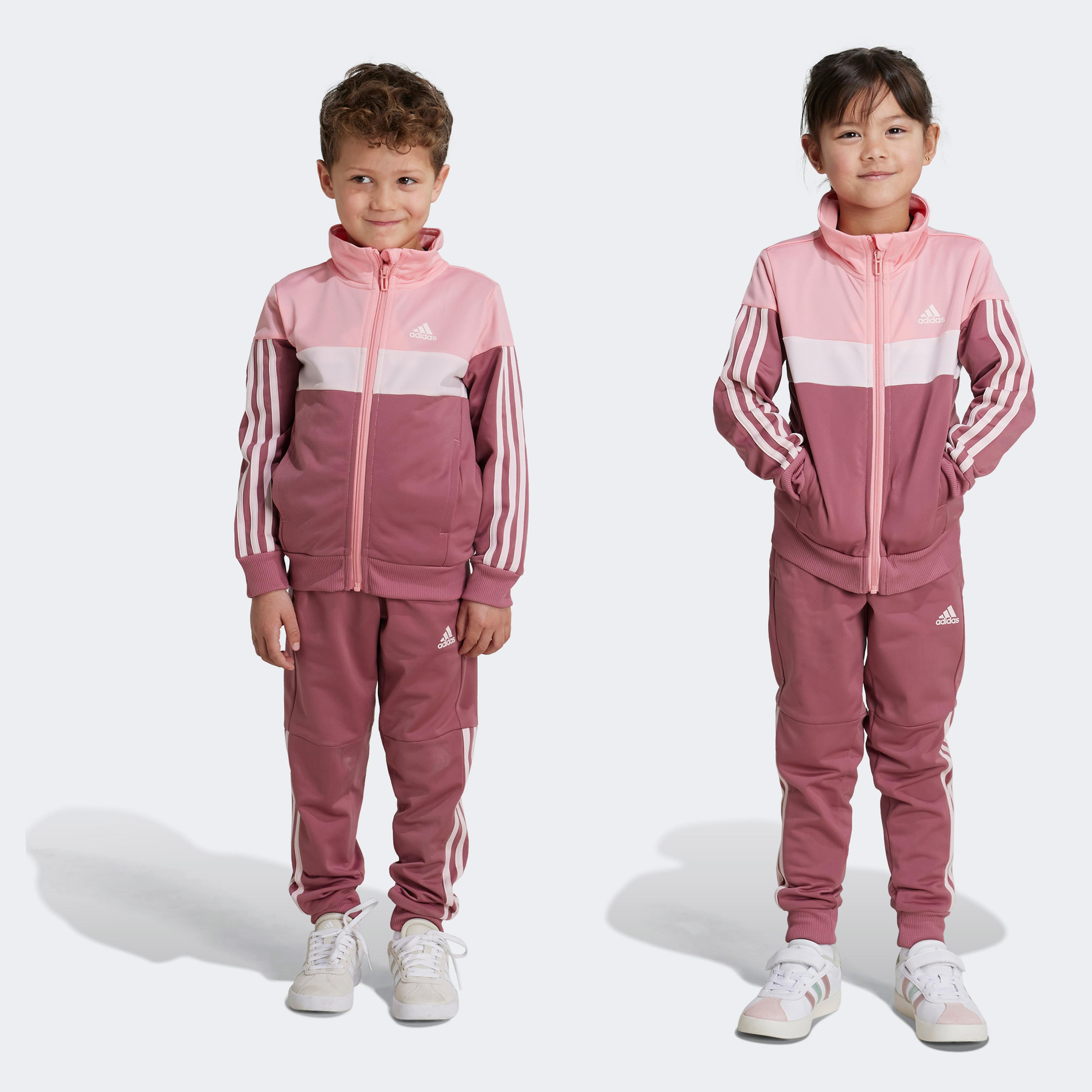 adidas Tiberio 3-Stripes Colorblock Shiny   Çocuk Pembe Eşofman Takımı
