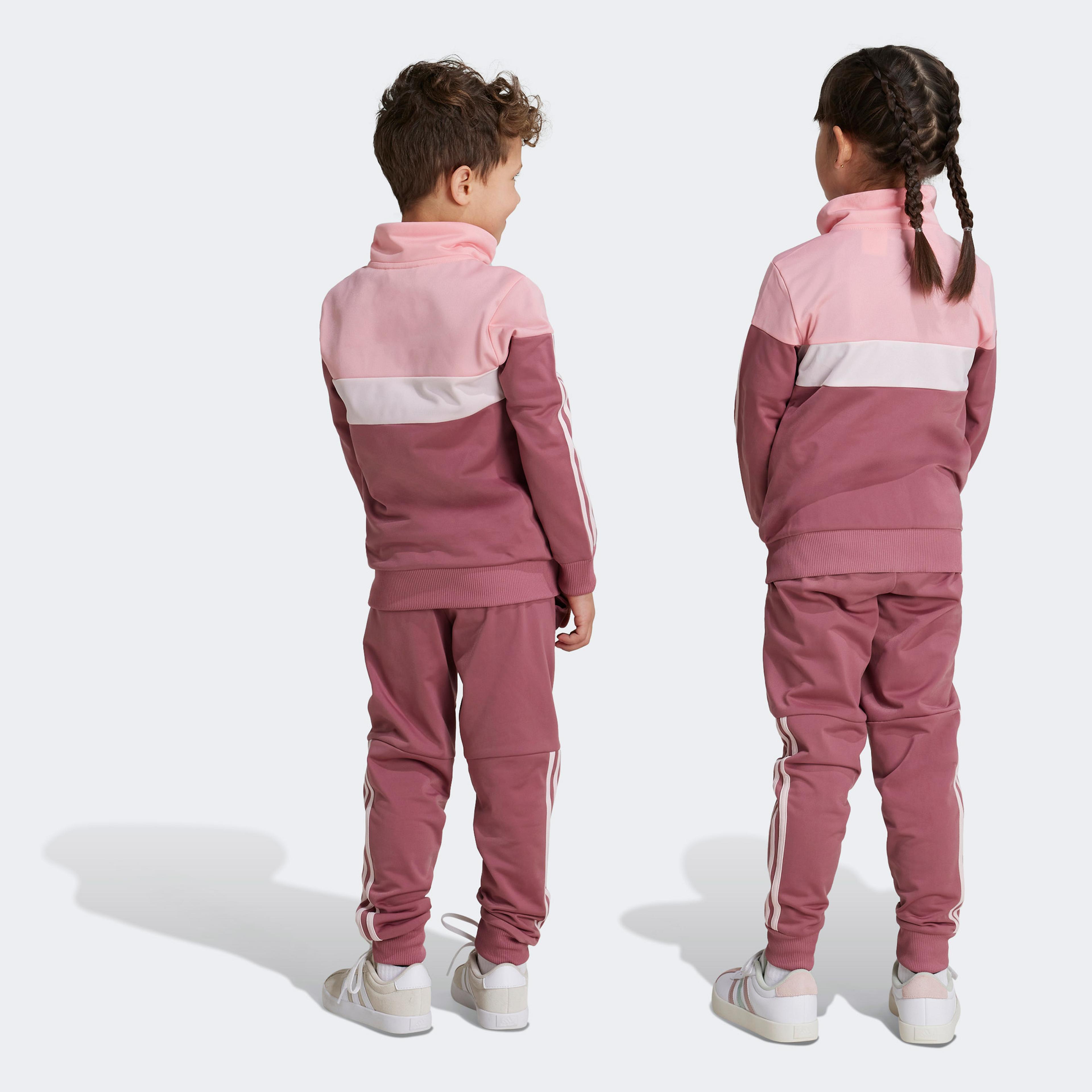 adidas Tiberio 3-Stripes Colorblock Shiny   Çocuk Pembe Eşofman Takımı