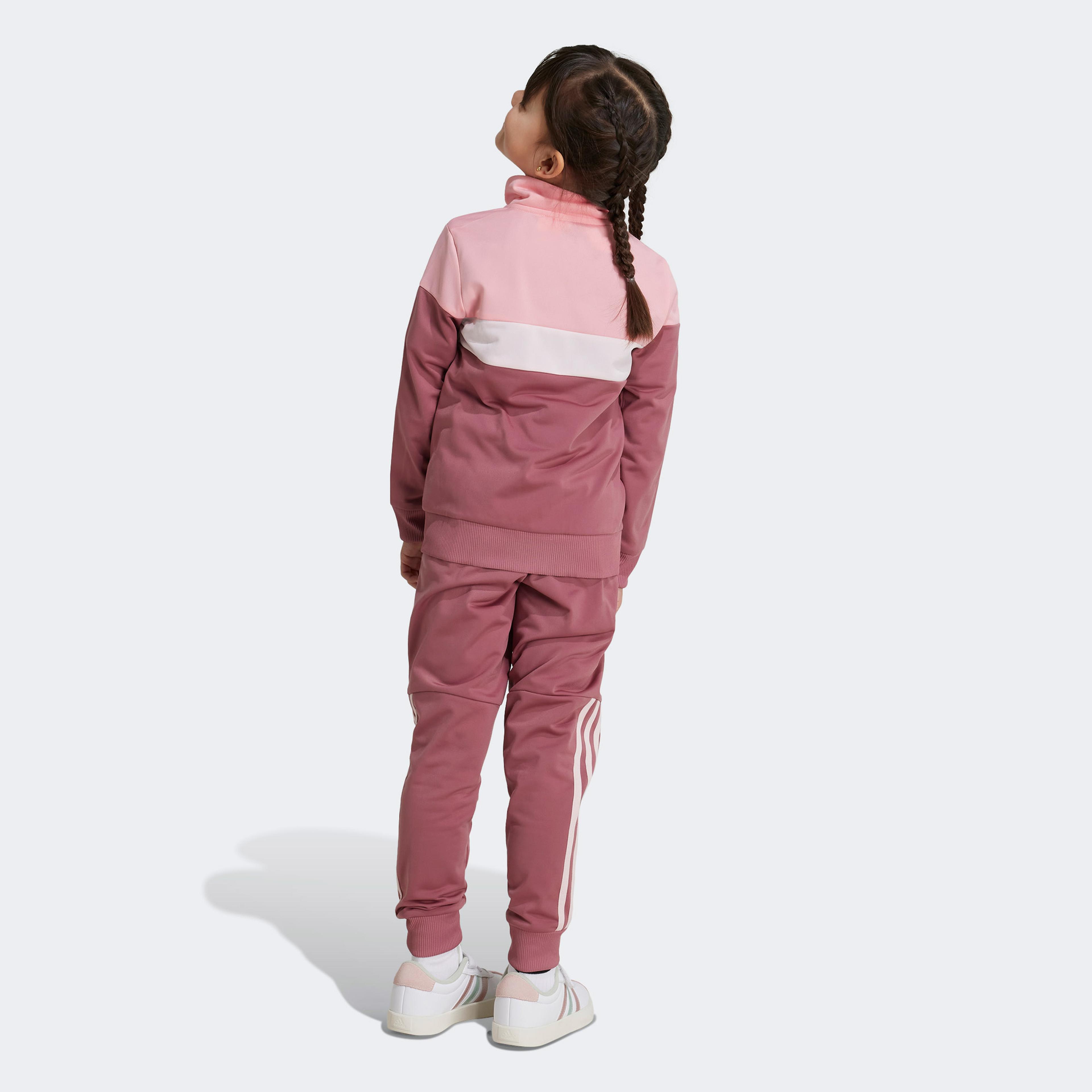 adidas Tiberio 3-Stripes Colorblock Shiny   Çocuk Pembe Eşofman Takımı