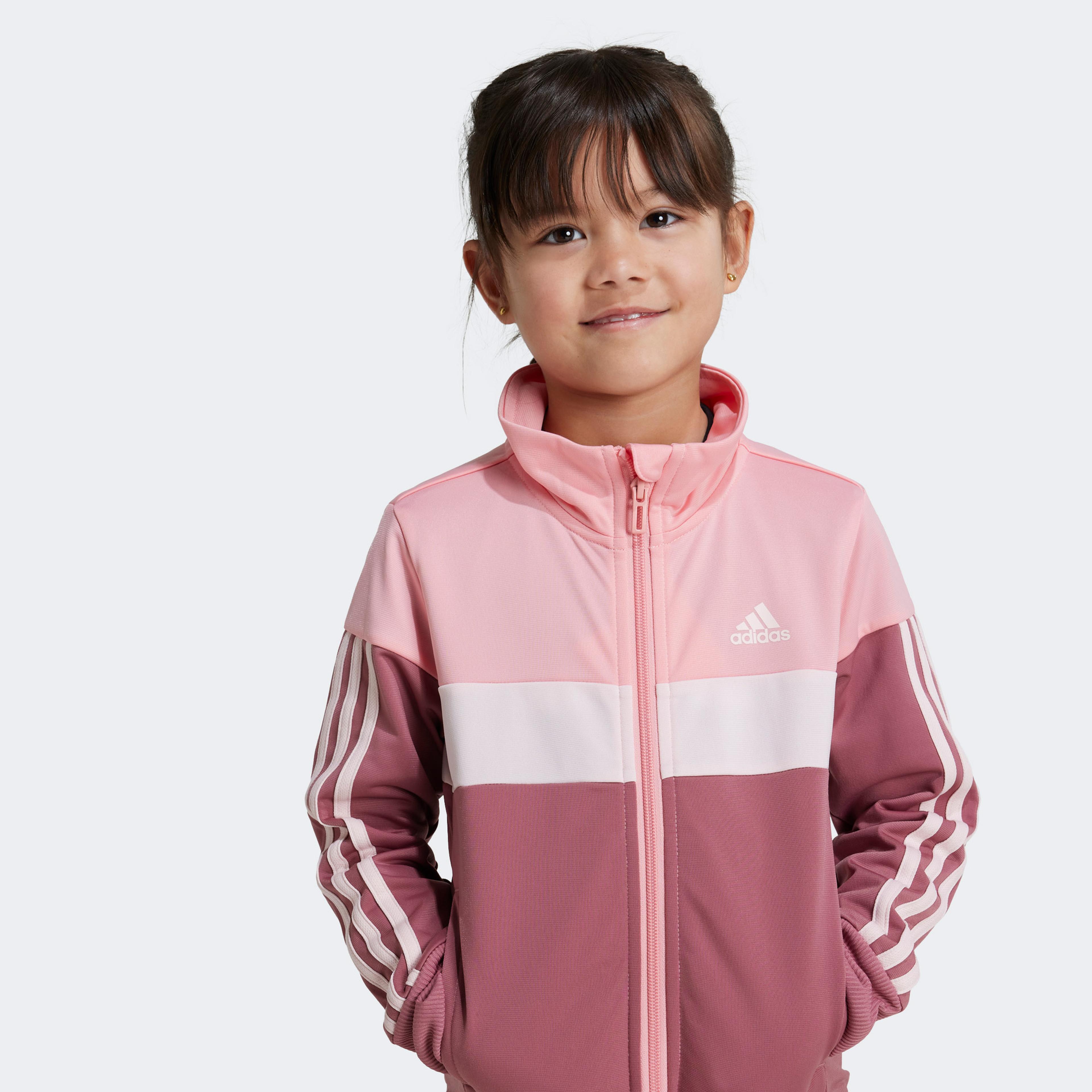 adidas Tiberio 3-Stripes Colorblock Shiny   Çocuk Pembe Eşofman Takımı