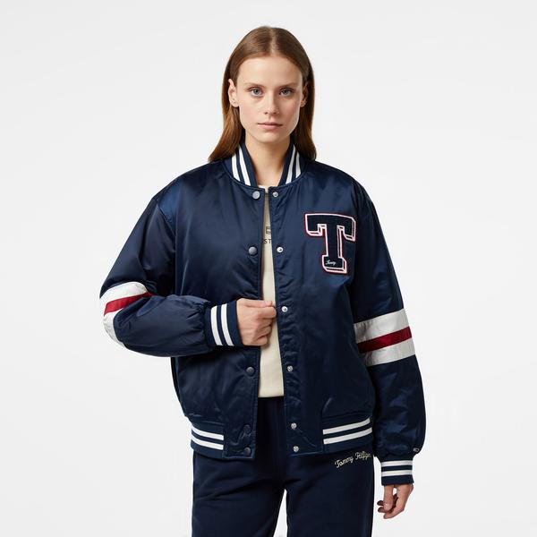 Tommy Jeans Letterman Kadın Mavi Ceket