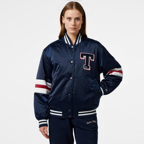 Tommy Jeans Letterman Kadın Mavi Ceket_3