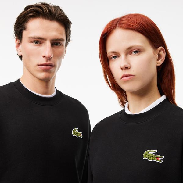 Lacoste Loose Fit Bisiklet Yaka Organik Pamuk Unisex Siyah Sweatshirt_1
