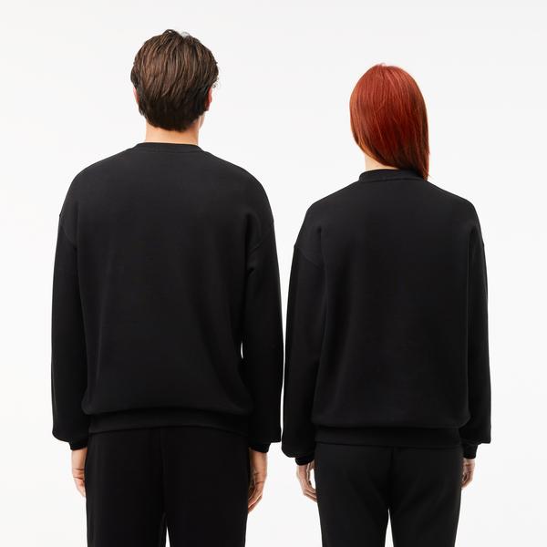Lacoste Loose Fit Bisiklet Yaka Organik Pamuk Unisex Siyah Sweatshirt_2