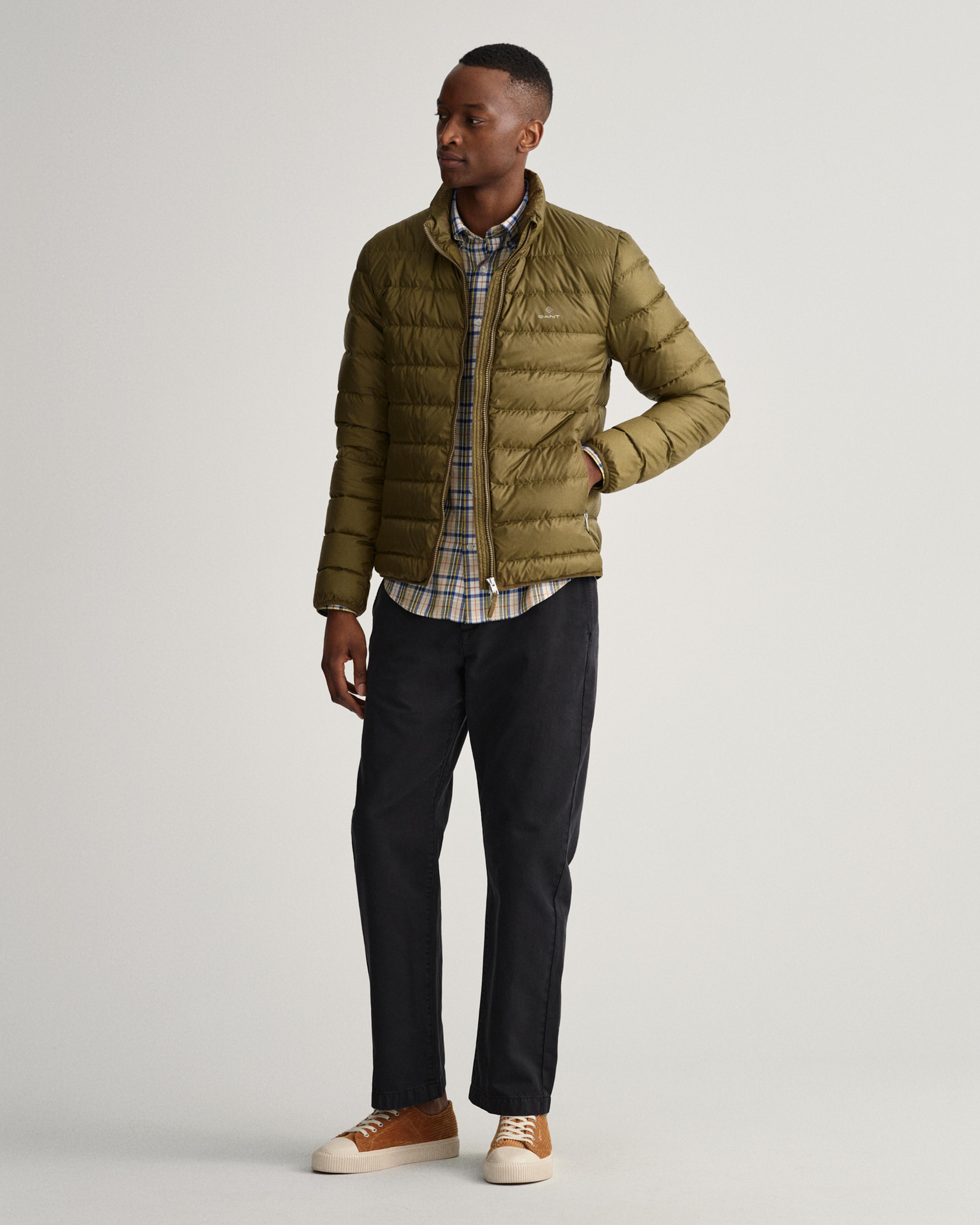 Gant Erkek Yeşil Regular Fit Fermuarlı Mont