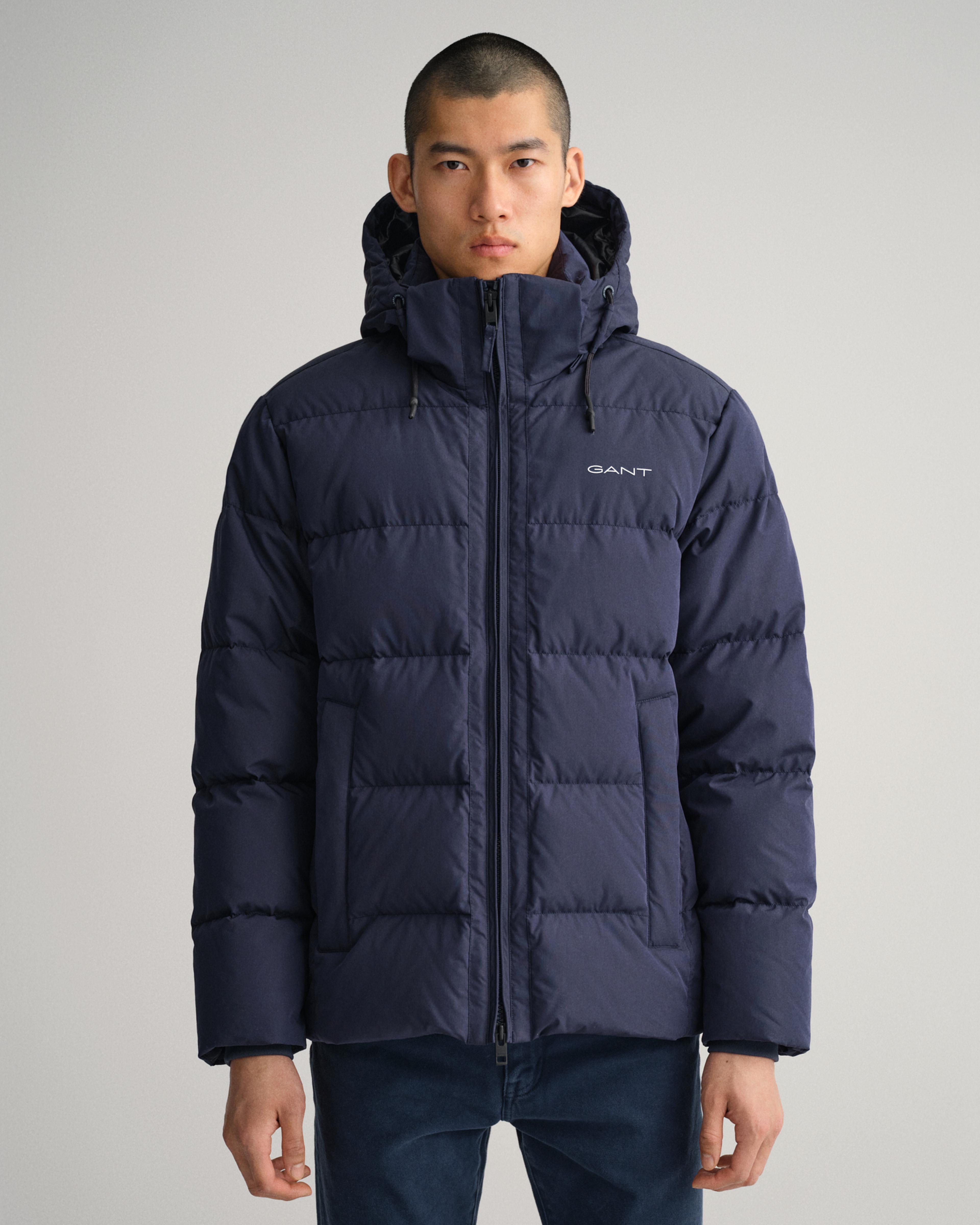 Gant Erkek Lacivert Regular Fit Kapüşonlu Logolu Mont