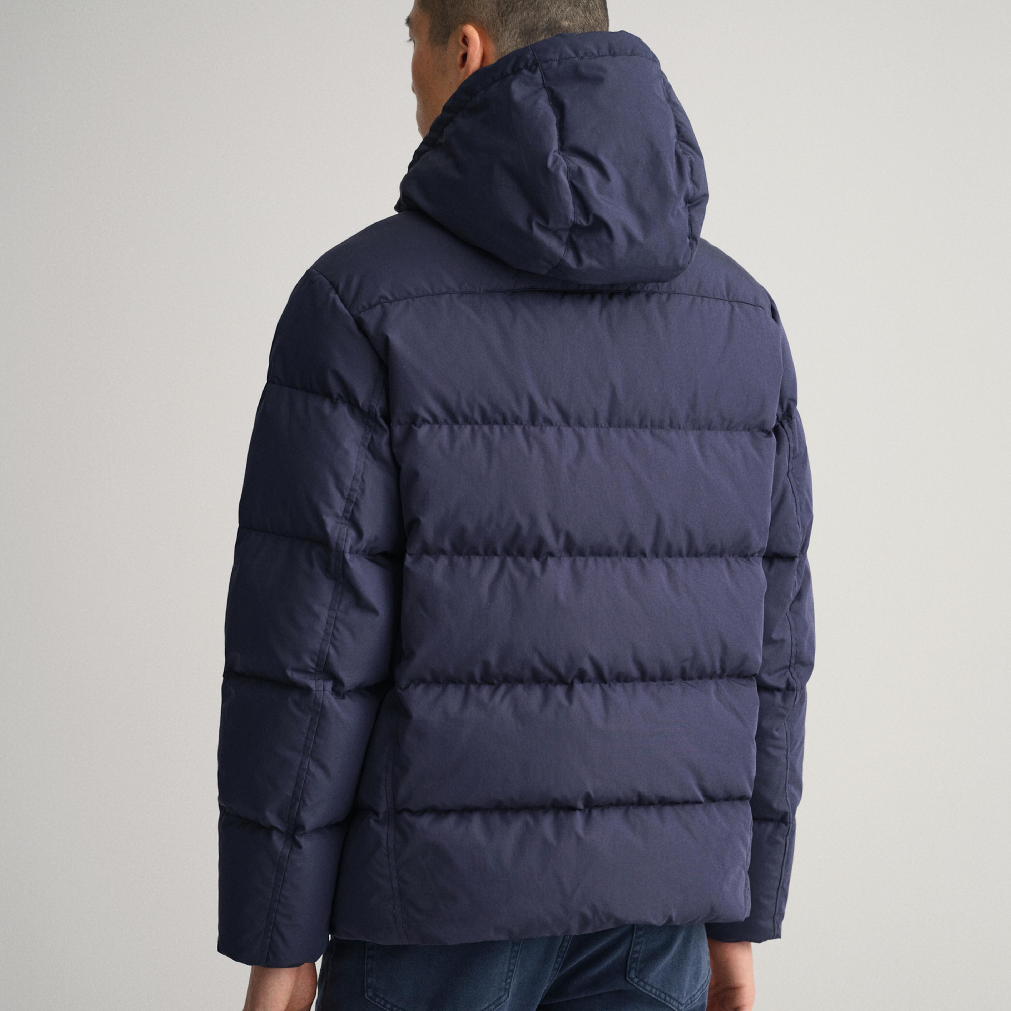 Gant Erkek Lacivert Regular Fit Kapüşonlu Logolu Mont