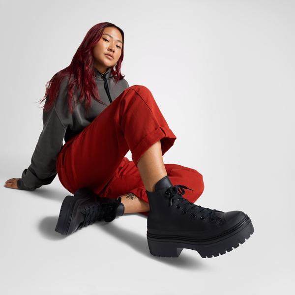 Converse Chuck Taylor All Star Lugged Heel Kadın Siyah Deri Platform Sneaker_3
