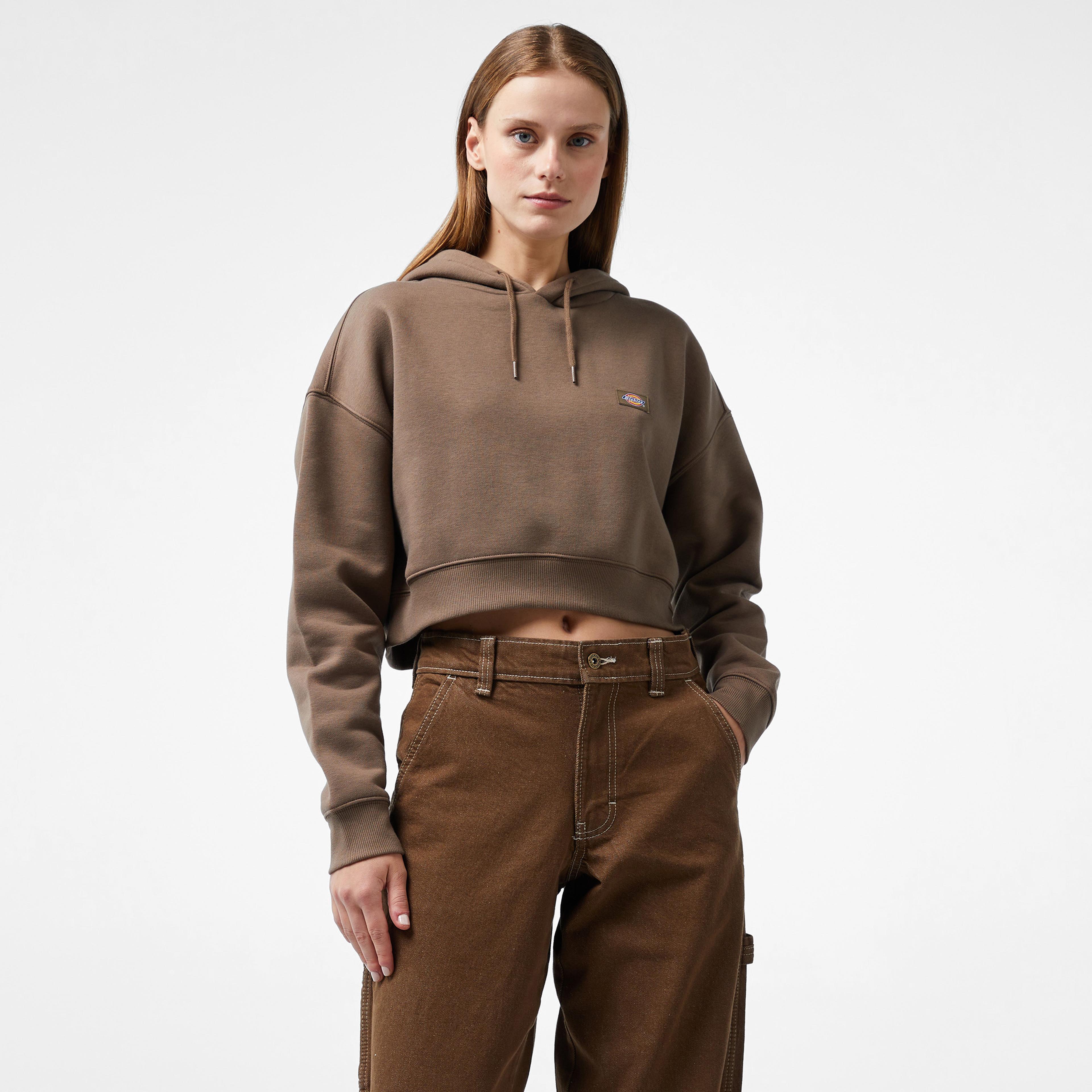 Dickies Oakport Cropped Kadın Kahverengi Hoodie