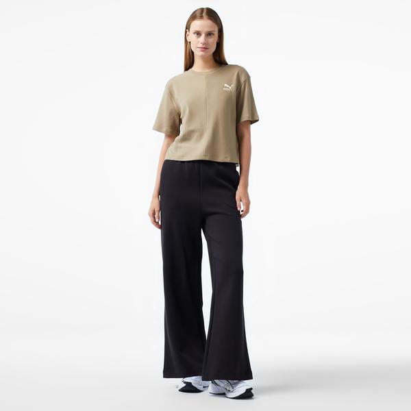Puma Classıcs Ribbed Relaxed Kadın Haki T-Shirt_2