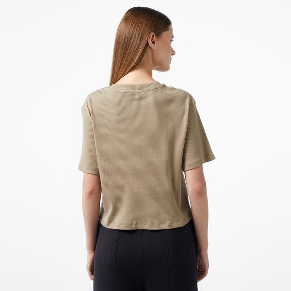 Puma Classıcs Ribbed Relaxed Kadın Haki T-Shirt_1
