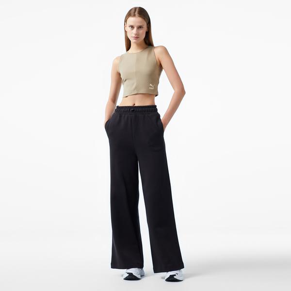 Puma Classıcs Ribbed Crop Top Kadın Haki T-Shirt_2