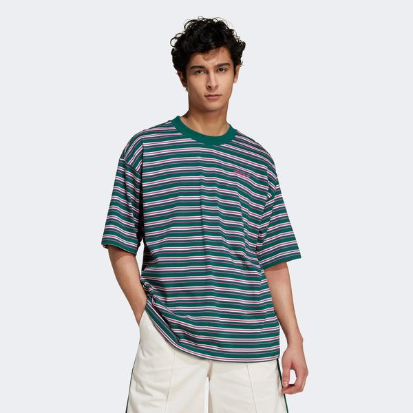 adidas Originals 80S Loose Striped Erkek Yeşil T-Shirt
