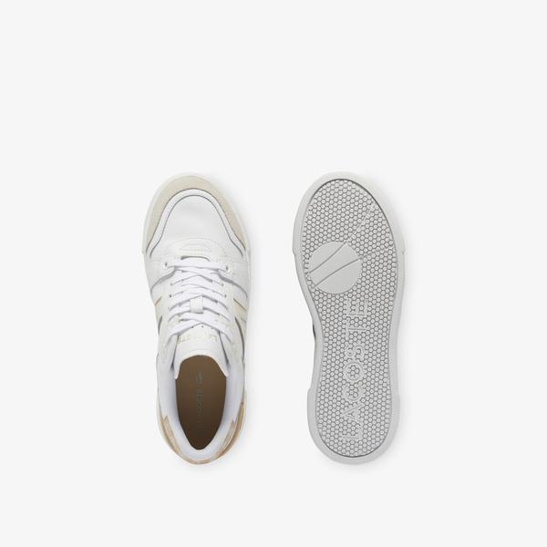 Lacoste L002 Evo Kadın Beyaz/Kahverengi Sneaker_3
