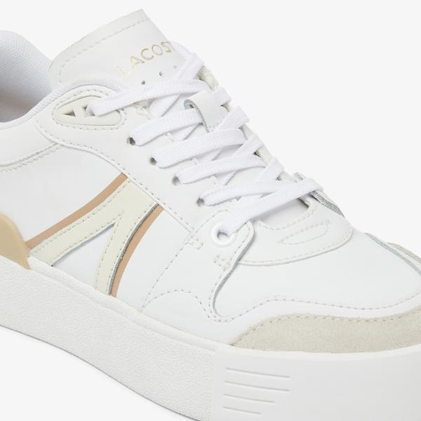 Lacoste L002 Evo Kadın Beyaz/Kahverengi Sneaker_5