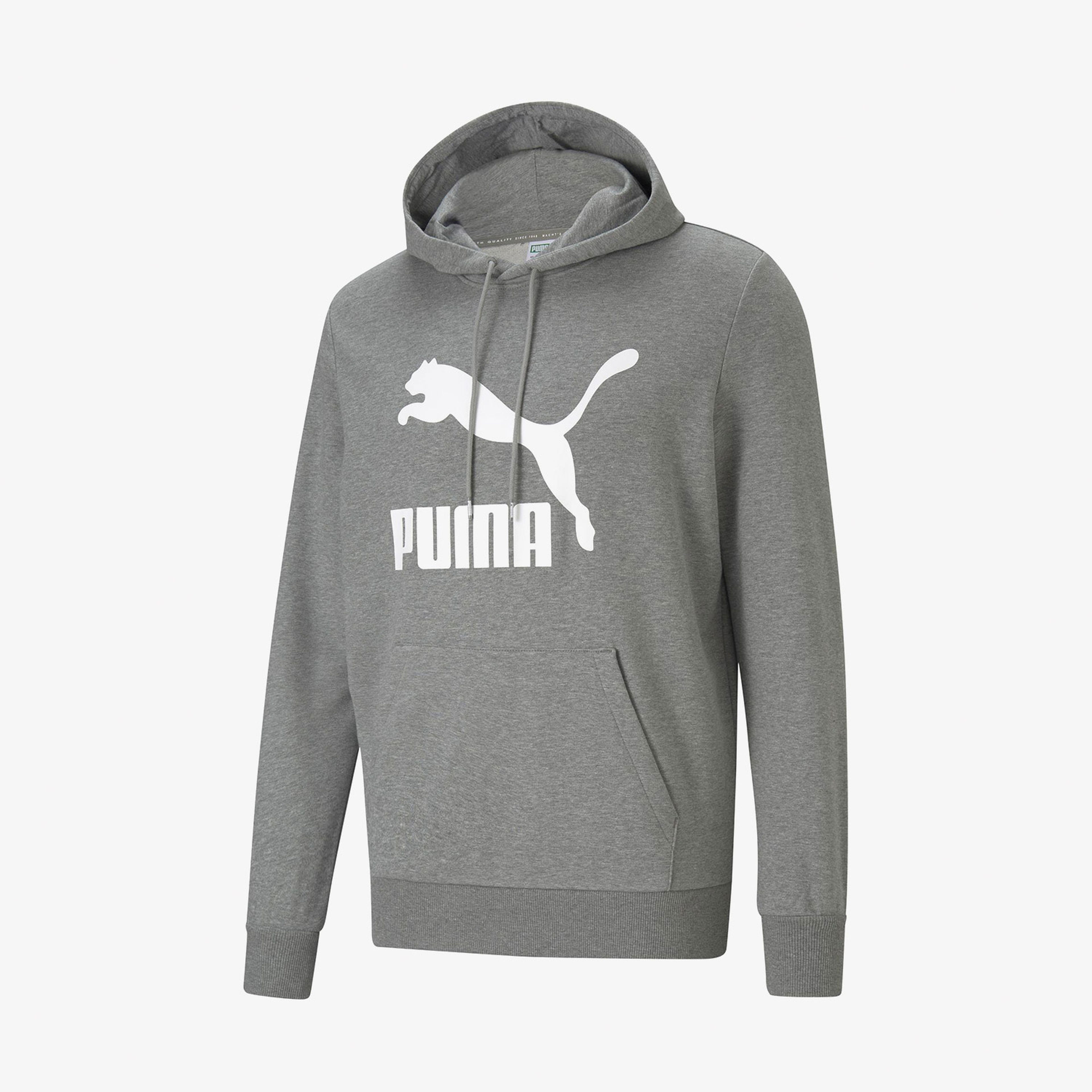 Puma Classics Logo Erkek Gri Hoodie