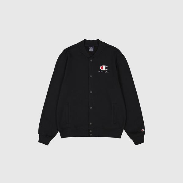 Champion Big C Logo Fleece Bomber Erkek Siyah Ceket_3