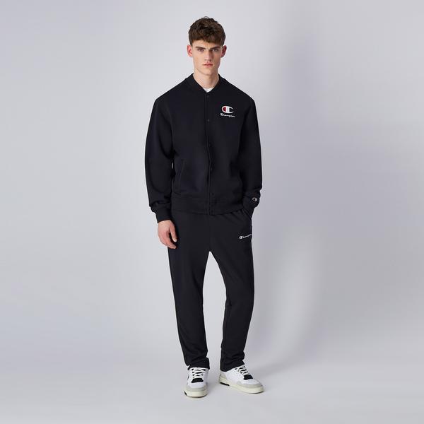 Champion Big C Logo Fleece Bomber Erkek Siyah Ceket_1