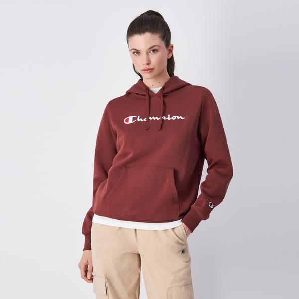 Champion Big Logo Slim Fit Kadın Kırmızı Hoodie