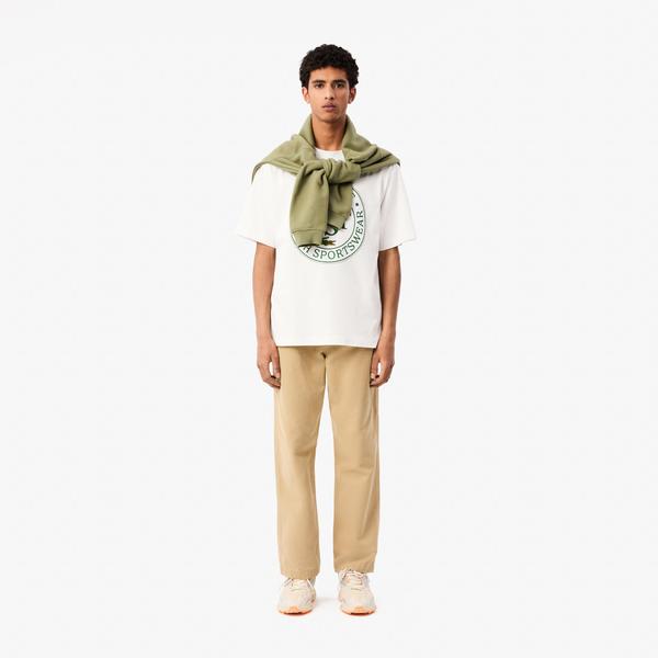 Lacoste Loose Fit Erkek Beyaz  T-Shirt_4