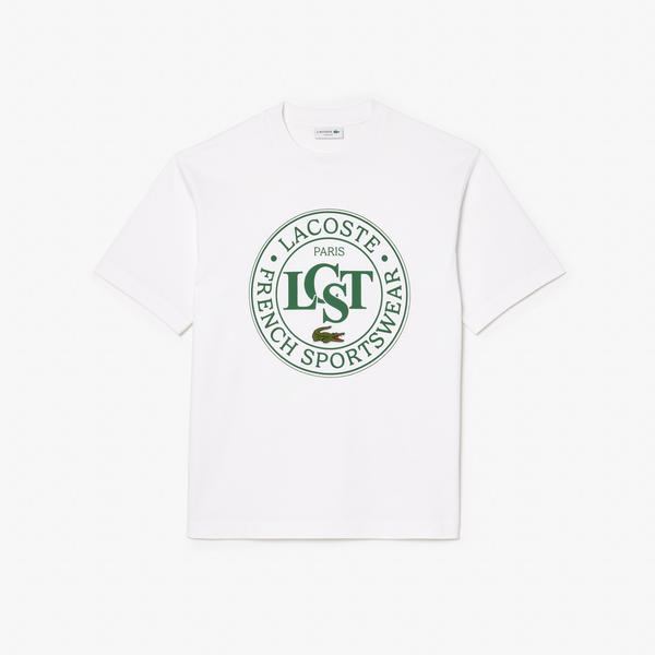 Lacoste Loose Fit Erkek Beyaz  T-Shirt_3