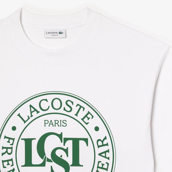 Lacoste Loose Fit Erkek Beyaz  T-Shirt_5