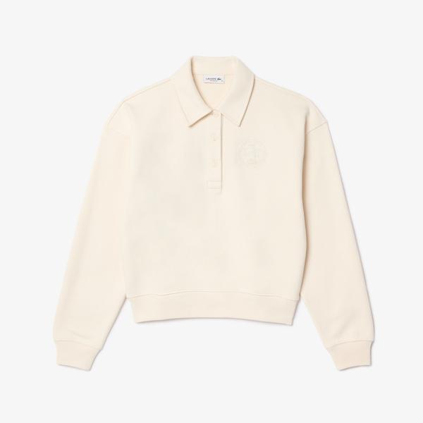Lacoste Embroidered Kadın Beyaz  Sweatshirt_3