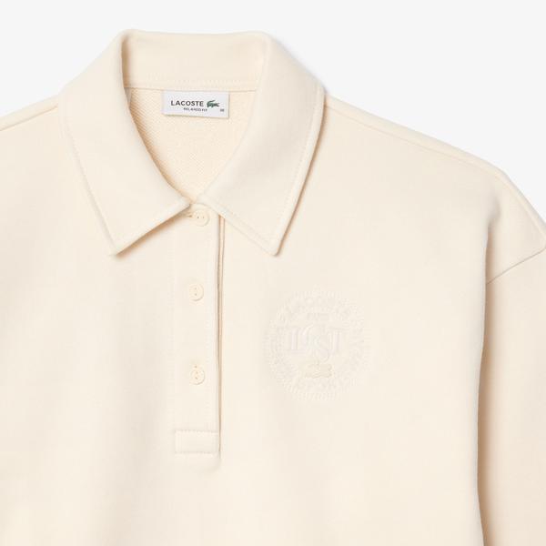Lacoste Embroidered Kadın Beyaz  Sweatshirt_5