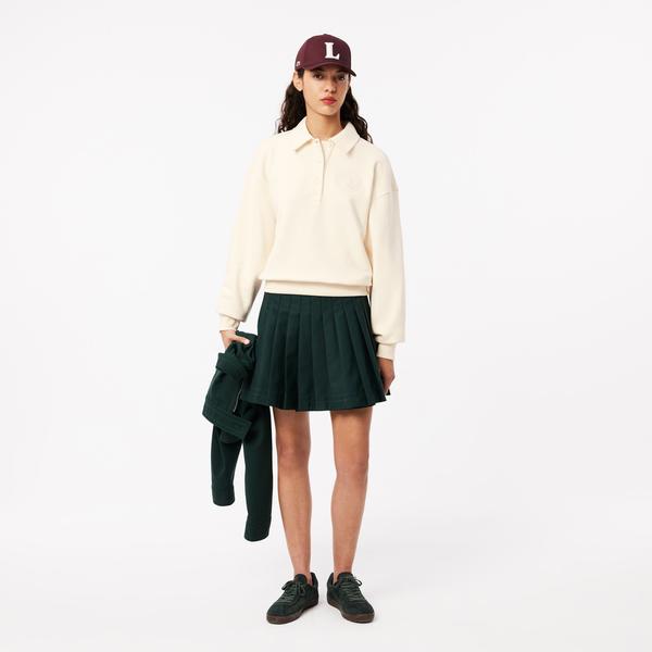 Lacoste Embroidered Kadın Beyaz  Sweatshirt_4