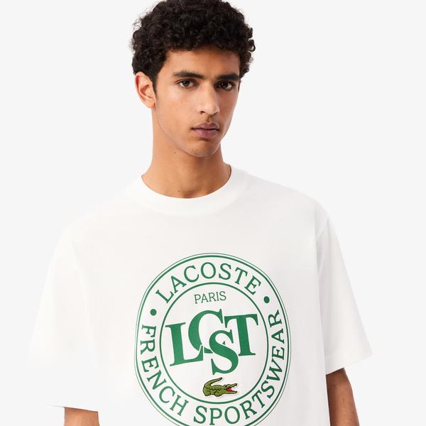 Lacoste Loose Fit Erkek Beyaz  T-Shirt_1