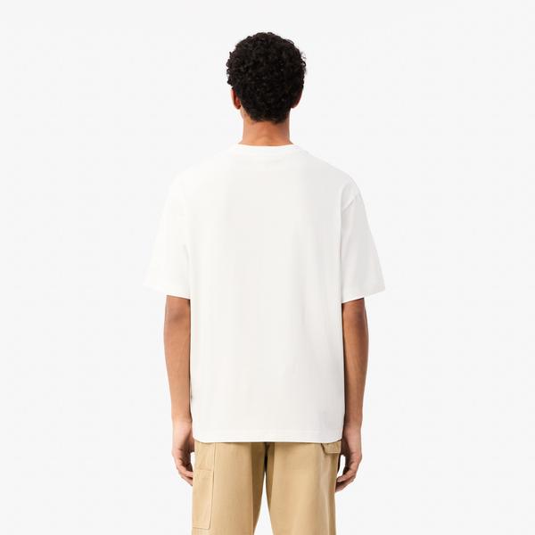 Lacoste Loose Fit Erkek Beyaz  T-Shirt_2