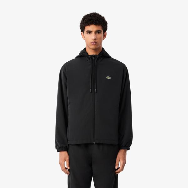 Lacoste Classic Erkek Kapüşonlu Siyah Mont