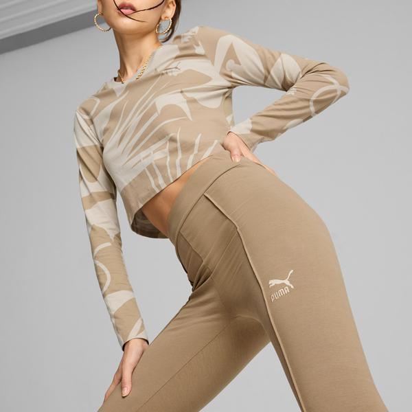 Puma Classıcs Flared Leggings Kadın Haki Tayt_5