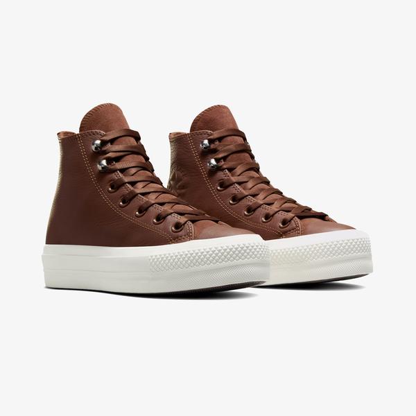 Converse Chuck Taylor All Star Lift Unisex Kahverengi Deri Platform Sneaker_1