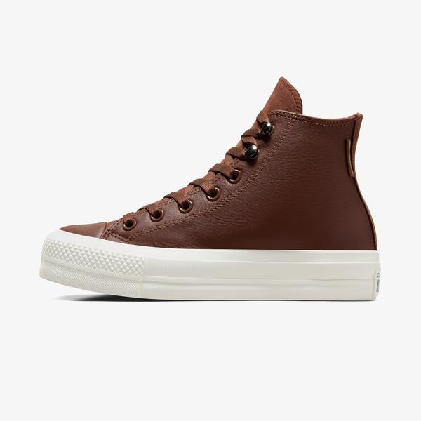 Converse Chuck Taylor All Star Lift Unisex Kahverengi Deri Platform Sneaker_3