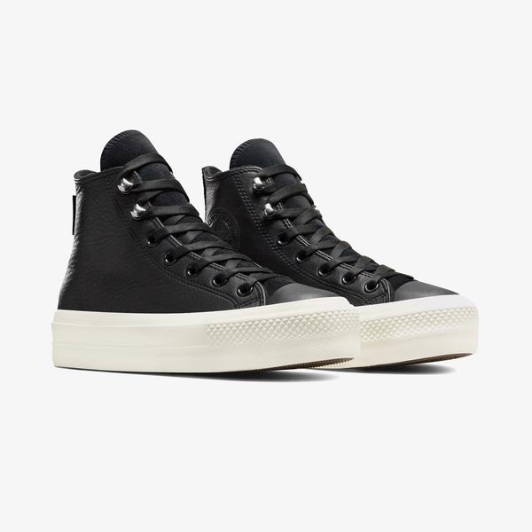 Converse Chuck Taylor All Star Lift Unisex Siyah Deri Platform Sneaker_1
