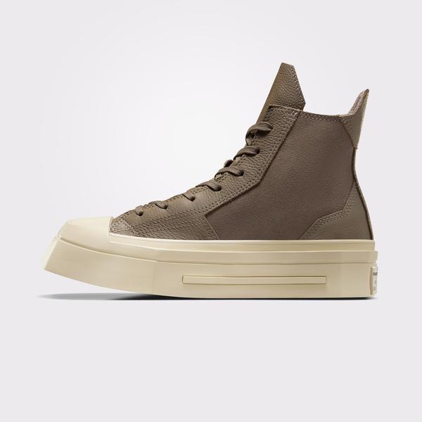 Converse Chuck 70 De Luxe Squared Unisex Haki Deri Platform Sneaker_5