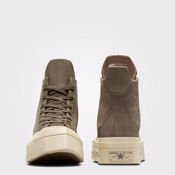 Converse Chuck 70 De Luxe Squared Unisex Haki Deri Platform Sneaker_2