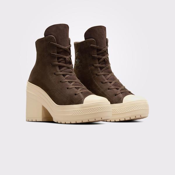 Converse Chuck 70 De Luxe Heel Unisex Kahverengi Deri Platform Sneaker_1