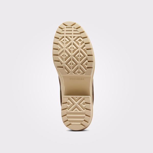 Converse Chuck 70 De Luxe Heel Unisex Kahverengi Deri Platform Sneaker_7