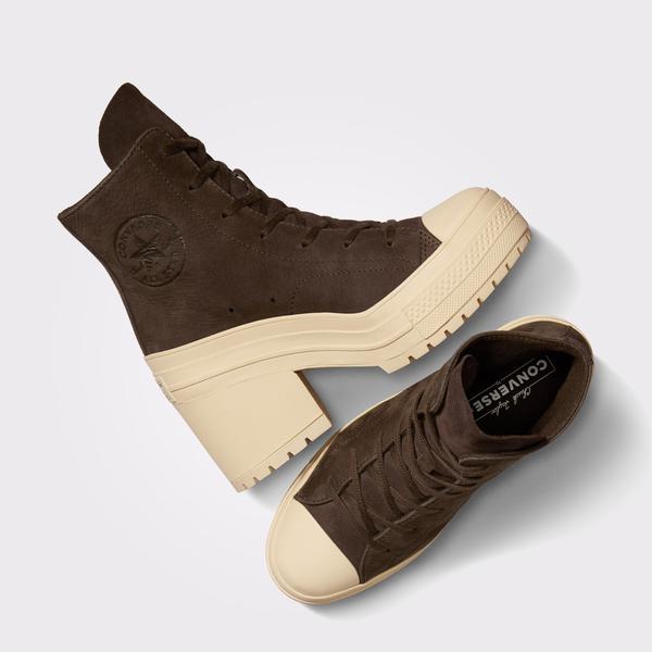 Converse Chuck 70 De Luxe Heel Unisex Kahverengi Deri Platform Sneaker_6