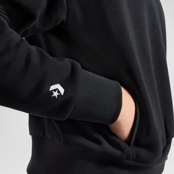 Converse Wordmark Kadın Yarım Fermuarlı Siyah Sweatshirt_4