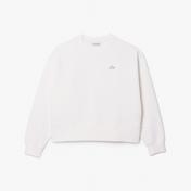 Lacoste Kadın Oversize Fit Bisiklet Yaka Beyaz Sweatshirt