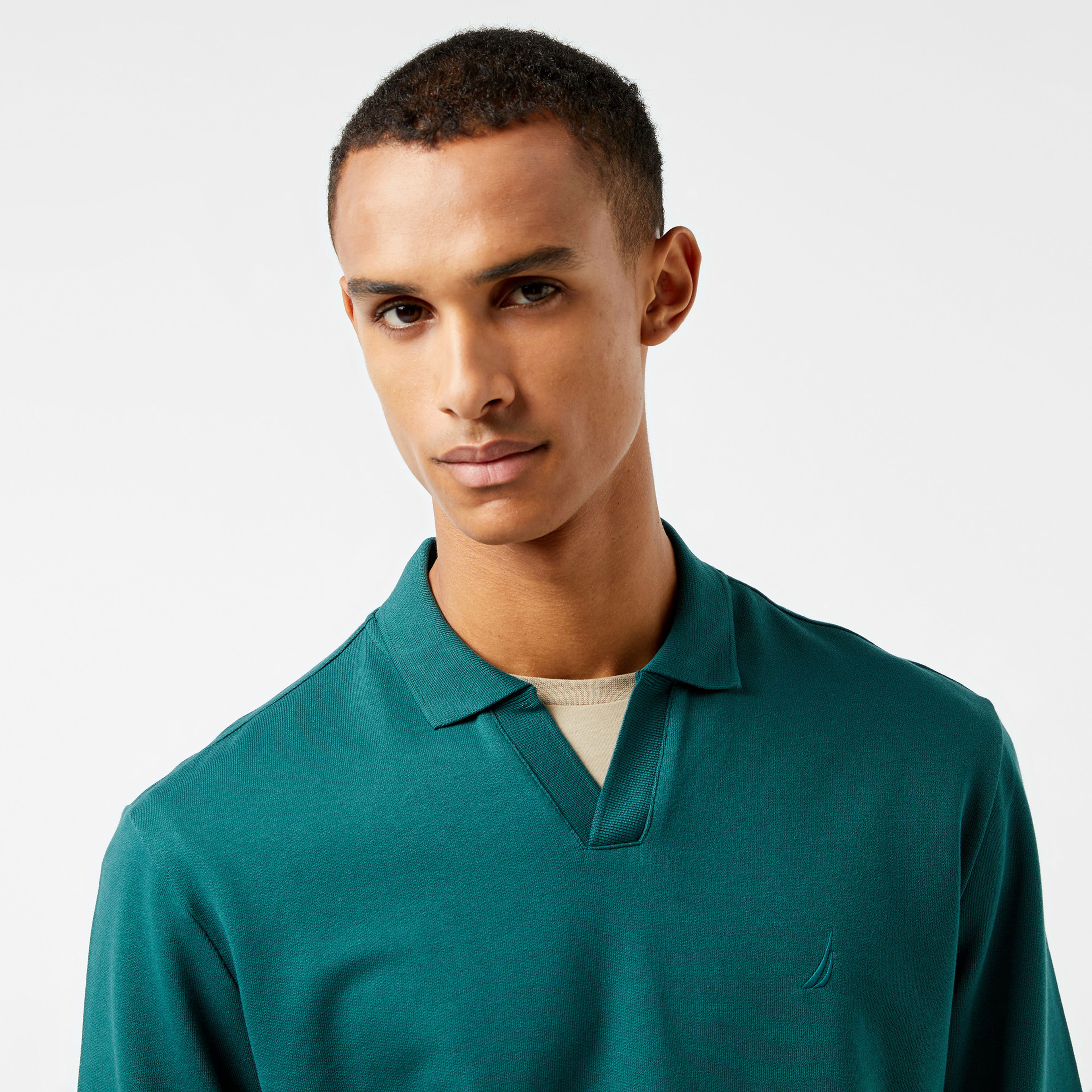 Nautica Erkek Yeşil Uzun Kollu Polo Yaka T-Shirt