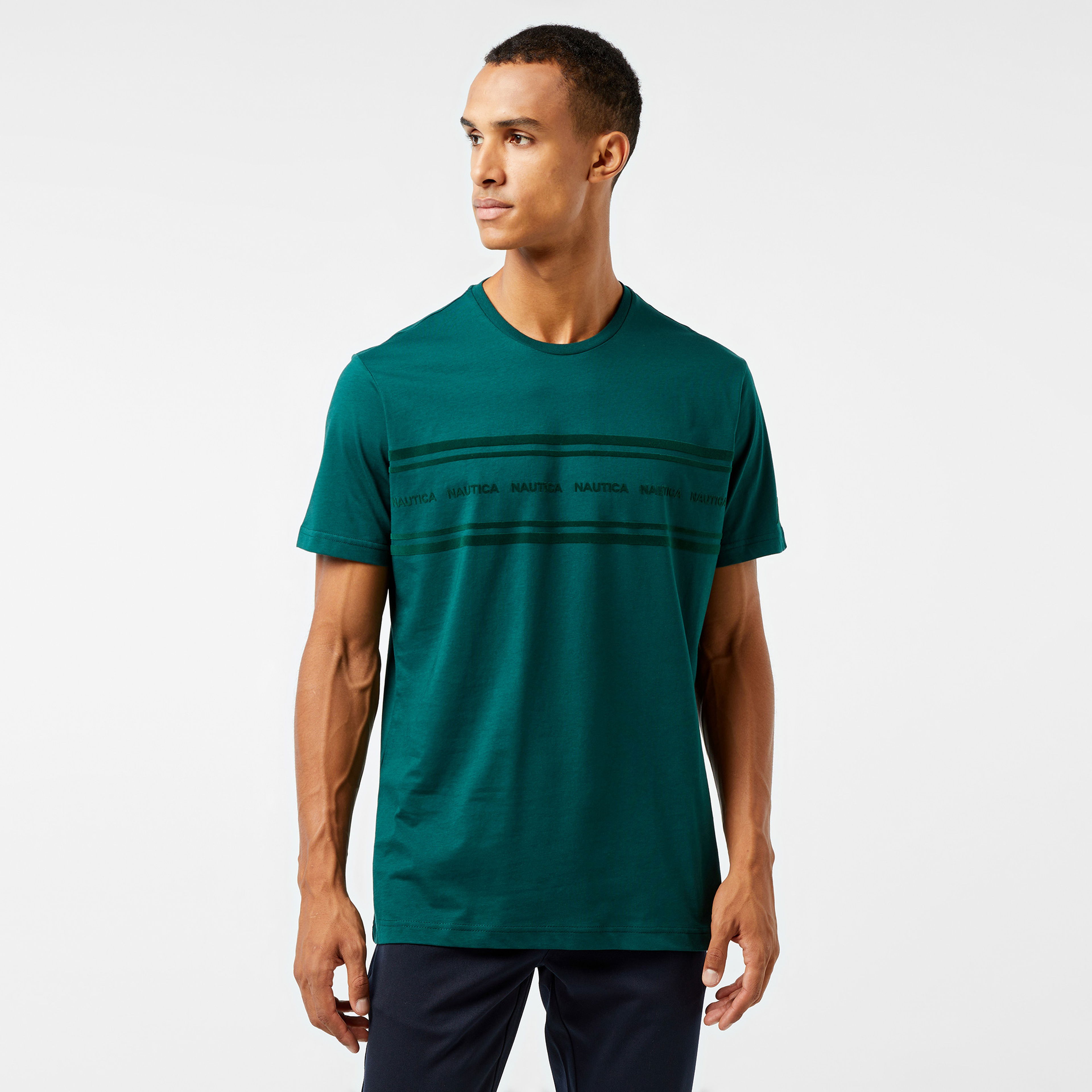 Nautica Erkek Yeşil Kısa Kollu Classic Fit T-Shirt