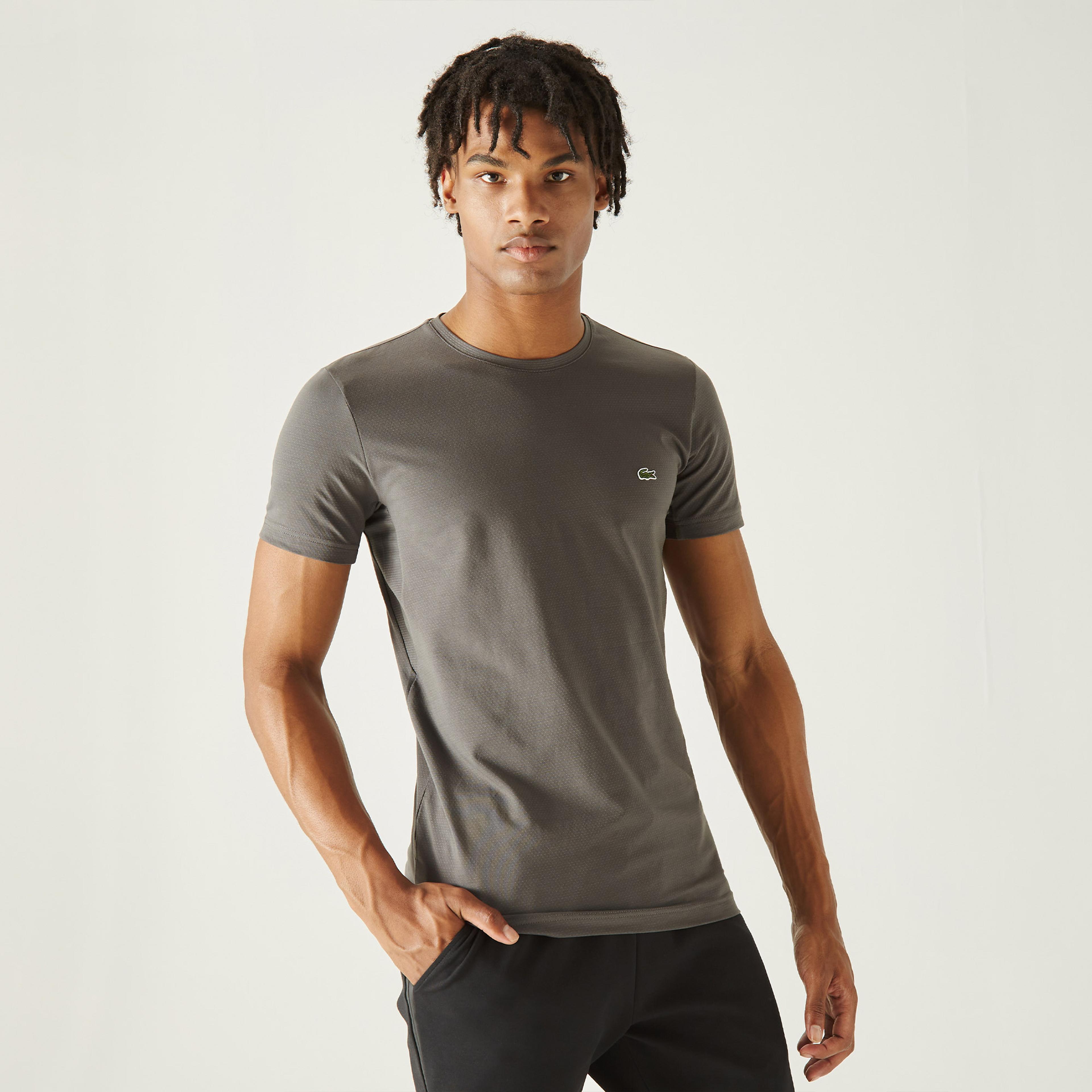 Lacoste Erkek Slim Fit Bisiklet Yaka Gri T-Shirt