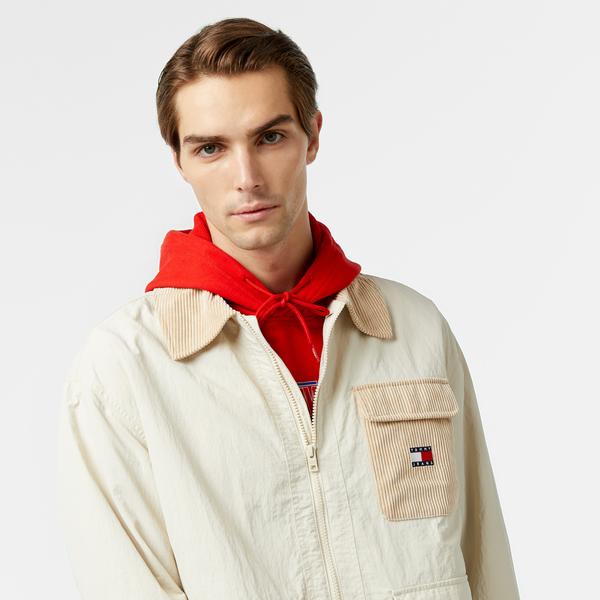 Tommy Jeans Fabric Erkek Bej Ceket_4