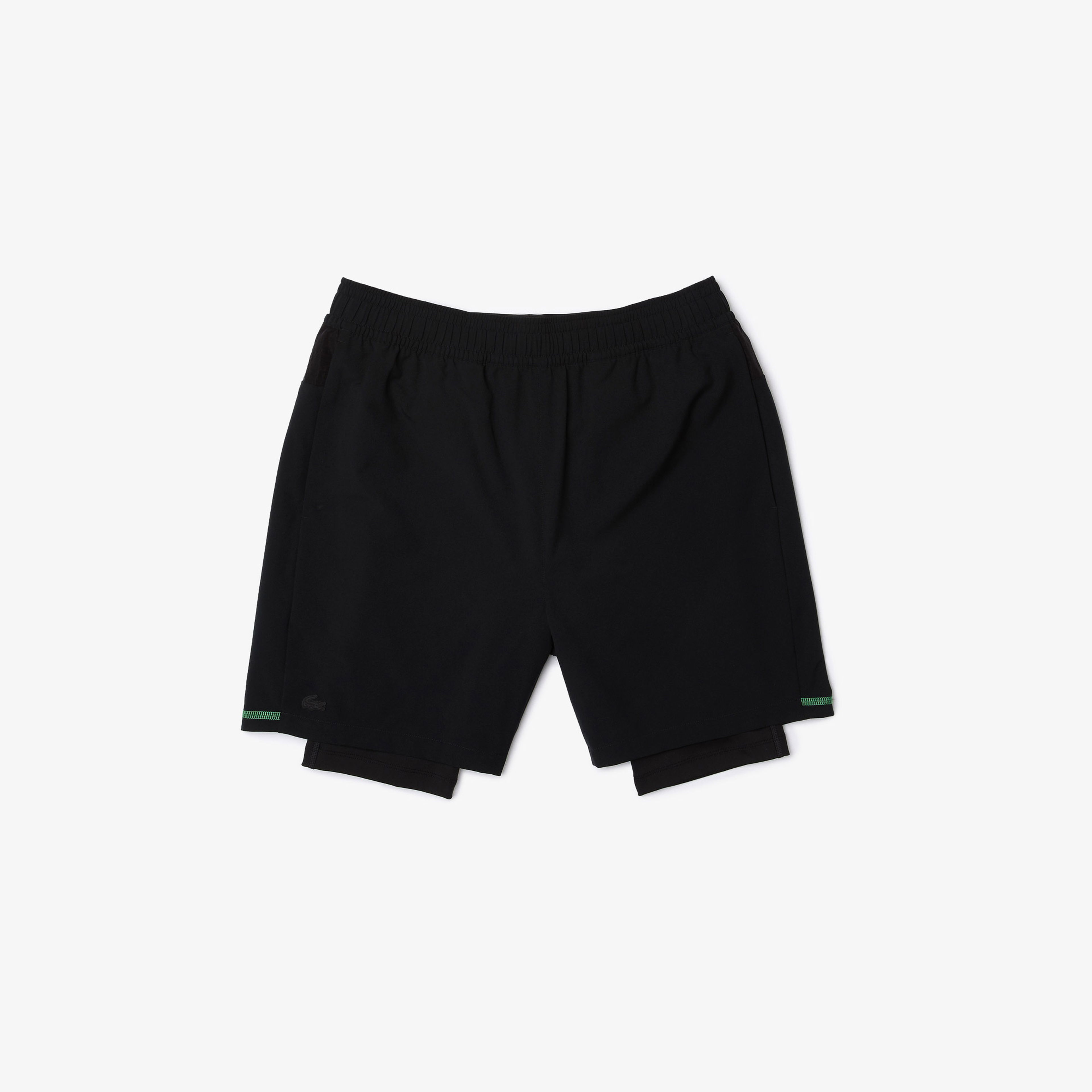 Lacoste SPORT Erkek Regular Fit Baskılı Siyah Şort